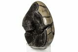 Septarian Dragon Egg Geode - Black Crystals #185629-2